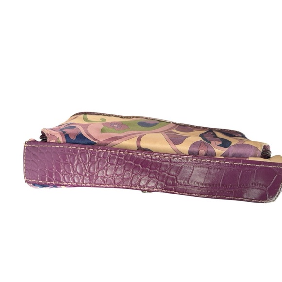 Y2K VTG RARE KATHY VAN ZEELAND CROSSBODY MINI BAG PURPLE/MULTICOLORED FAUX LEATH - Picture 9 of 16